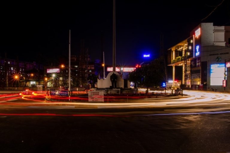 city in full of lights