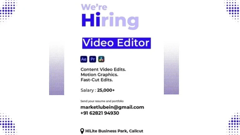 MarketLubein is hiring a video editor in Calicut