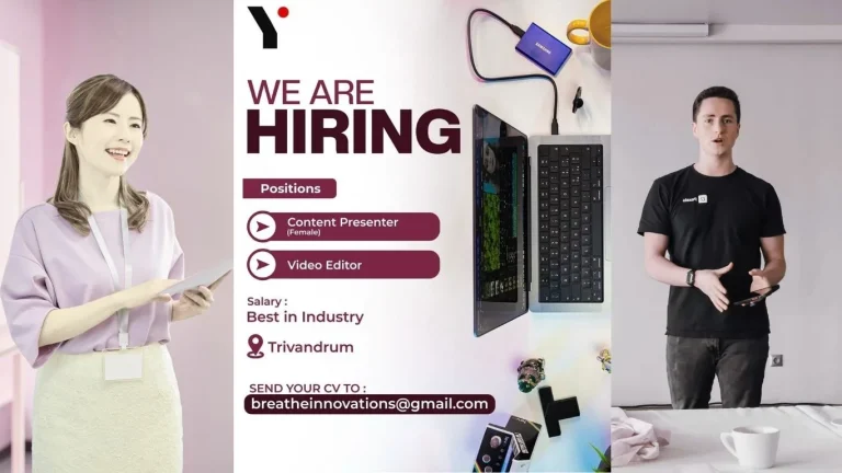 Breathe Innovations Hiring Content Presenter and Video Editor – Trivandrum