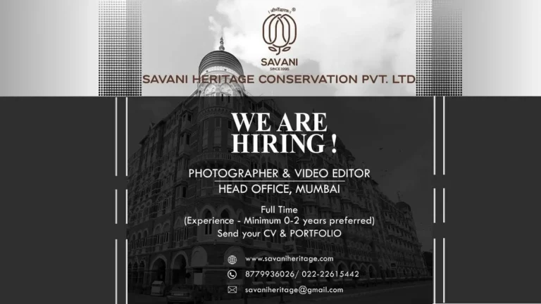 Savani Heritage Hiring Photographer & Video Editor in Mumbai