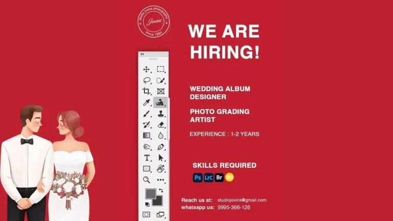 Studio Jovins Hiring Wedding Album Designer and Photo Grading Artist