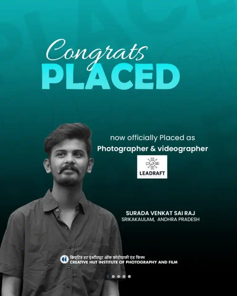 Surada Venkat Sai Raj placed as Photographer and Videographer at Leadraft – Creative Hut Institute of Photography and Film